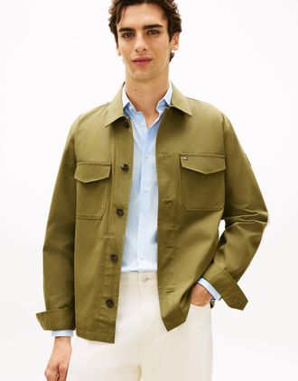 Tommy Hilfiger Mens Shirt Jacket in Khaki Cotton - Size X-Large