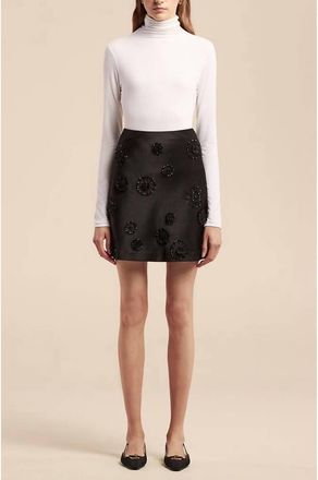 Rebecca Taylor Womens Beaded Mini Skirt In Black