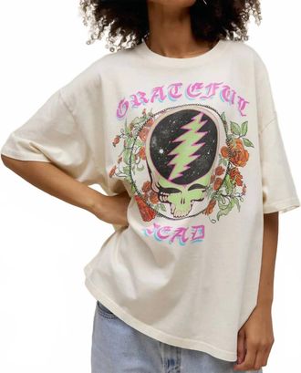Daydreamer Grateful Dead Space Your Face Tee In Stone Vintage