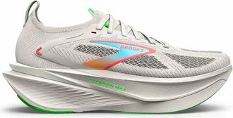 Brooks Womens Hyperion Max 3 Running Shoes In Coconut/green Gecko/pink Clay