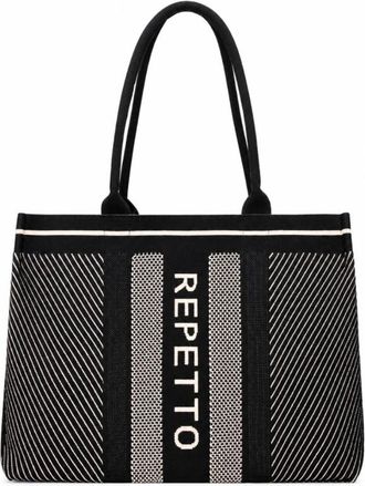Repetto Borsa Tote Intrecciata Bianca e Nera - - Bags - Donna - Grigio - ONE SIZE