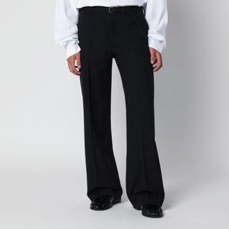 Dries Van Noten Black wool trousers with belt