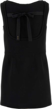 Prada Womens Black Wool Dress Nero Abiti