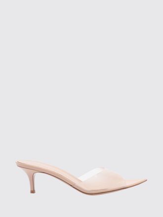 Gianvito Rossi Elle PVC and Patent Leather Mule Sandals with Mid Heel