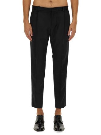 Dolce & Gabbana Silk and Virgin Wool Trousers - Black