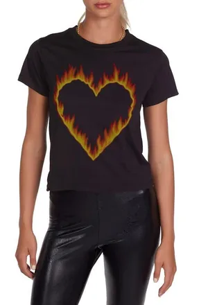 Lauren Moshi Ursula Fire Heart Top in Black at Nordstrom, Size X-Large