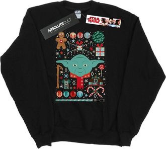 Star Wars Heren Yoda Kerst Sweatshirt (Zwart)