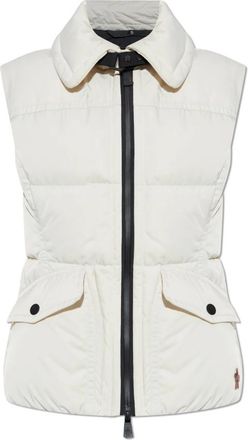Moncler Performance & Style Ski Vest - Dames - Bodywarmers - Beige - S - Leer - Jassen
