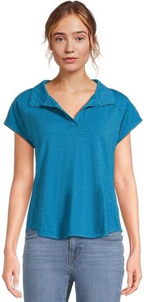Mod-o-doc Open Dolman Sleeve Polo T-Shirts Womens Clothing Calypso Blue : XL (US 16), Cotton