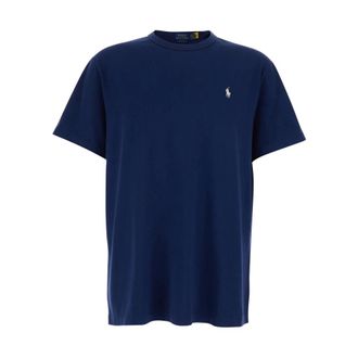 Polo Ralph Lauren T-Shirts, male, Blue, Size: XL Classic Fit Cotton T-Shirt