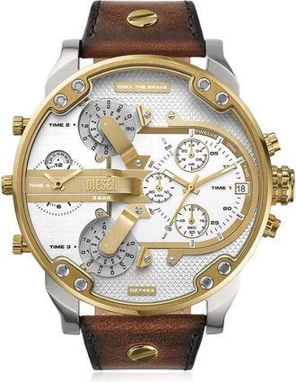 Diesel MR Daddy 2.0 Watch - Heren - Horloges - Geel - ONE Size - Leer - Accessoires