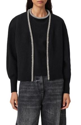 AllSaints Odell Wool Cardigan in Black at Nordstrom Rack, Size Large