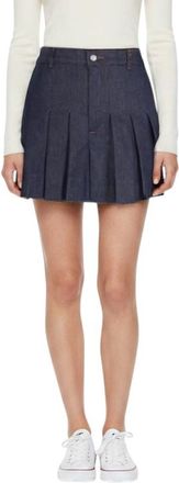 A.P.C. Blue Pleated Mini Skirt
