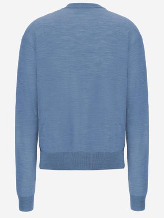 Jil Sander Womens Wool And Cashmere Blend Sweater Light Blue