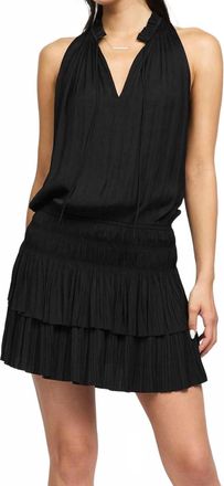 Current Air Cara Sleeveless Pleated Dress In Black
