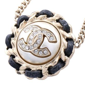 Chanel Plated Coco Mark Circle Necklace (Authentic Pre-Loved)