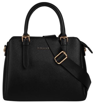 Bugatti Henkeltasche BUGATTI ELLA SAFFIANO, Damen, Gr. B/H/T: 30cm x 23cm x 12cm onesize, schwarz, Polyurethan (PU), Taschen Henkeltasche