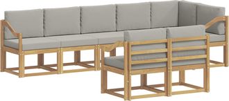 vidaXL Conjunto De Sof&aacute;s De Exterior 8 Uds. Blanco Y Gris Claro Vidaxl