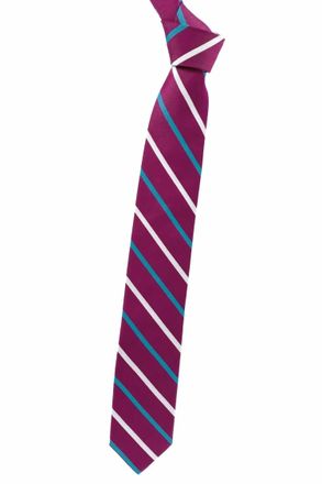 Robert Talbott Mens Multi-Textured Stripe Woven Silk Tie In Raspberry, Aqua, And Silver-White
