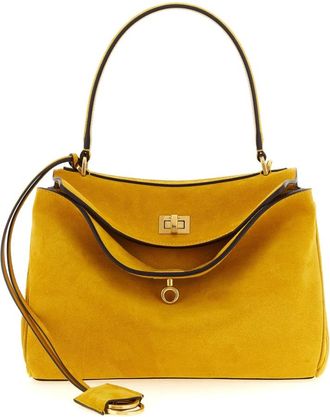 Balenciaga Tassen, Dames, Geel, ONE Size, Leer, Rodeo Handtas Klein