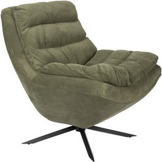Dutchbone Sill&oacute;n de terciopelo giratorio verde