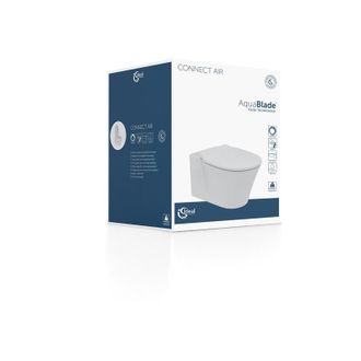 Ideal Paquete Combinado De Inodoro Suspendido Washdown Connect Air, Aquablade 360x540mm Blanco Con Cierre Suave Ideal Standard