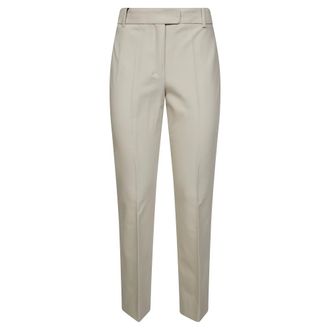 Max Mara Dames, Broeken, Beige, Maat: 2XS Katoen