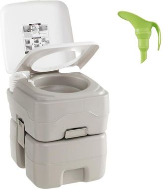 Costway WC Portatile Adulti con Serbatoio dellAcqua Rimovibile da 20 L, Toilette Portatile con Pompa di Scarico, WC Chimico da Campeggio, per