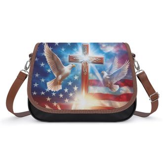 Generic God And Peace U.S. Flag Fashion Womens Crossbody Bags Novelty Handbag Shoulder Bag Purse