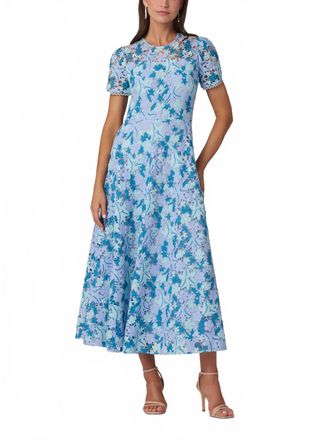 Shoshanna Preston Midi Dress In Light Blue Periwinkle Slate