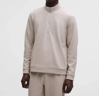 lululemon Ease The Day Half Zip Shirt In Downtown Tan/black