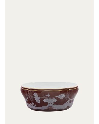 Ginori 1735 Castagna Botanical Print Porcelain Salad Bowl