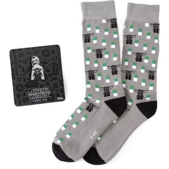 Cufflinks Inc. The Mandalorian Child Crew Socks & Lapel Pin Gift Set in Grey Multi at Nordstrom