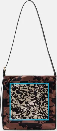 Dries Van Noten Borsa a spalla in raso con stampa