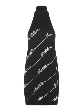 Rotate Black Cotton Blend Stretch Dress