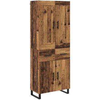 vidaXL Highboard Old Wood 69.5 x 34 x 180 cm Engineered Wood vidaXL