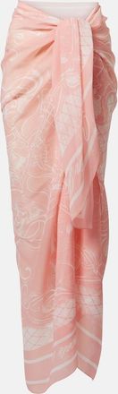Balmain Printed silk beach cover-up