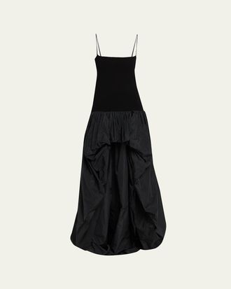 Stella McCartney Crepe Jersey High-Low Bubble Maxi Dress