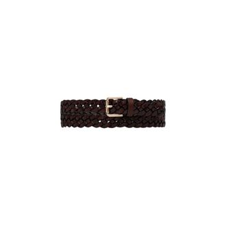 Max Mara Gevlochten leren riem - Dames - Accessoires - Bruin - Maat: ONE Size Leer