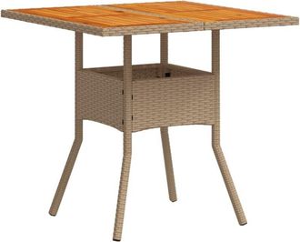 vidaXL Mesa De Jard&iacute;n Rat&aacute;n Sint&eacute;tico Madera Acacia Beige 80x80x75 Cm Vidaxl