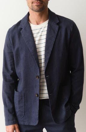 Marine Layer Hemp Blend Blazer in Navy at Nordstrom, Size X-Large