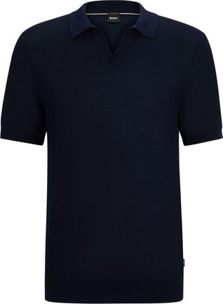 HUGO BOSS Mens Tempio V-Neck Regular Fit Shirt in Dark Blue 404 - Size X-Large