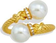 Savvy Cie Jewels 8-9mm Swarovski Cultured Pearl Wrap Ring in Yellow at Nordstrom Rack, Size 7