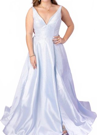 Sherri Hill A-Line Hot Fix Gown In Ice Blue