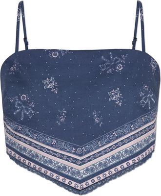 LoveShackFancy Mollie Top - Dames - Tops zonder mouwen - Blauw - M - Katoen - Tops