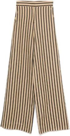 Max Mara Broeken, Dames, Beige, S, Wol, Wijde broek