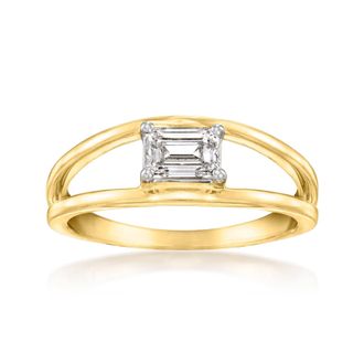 Ross-Simons Lab-Grown Diamond Split Ring in 18kt Gold Over Sterling