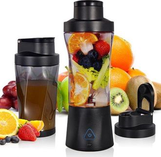OEM Licuadora Personal De 710 Ml (24 Oz) Para Batidos Y Smoothies, Libre De Bpa, Recargable Por Usb, C, Con 6 Cuchillas Afiladas, Color Negro