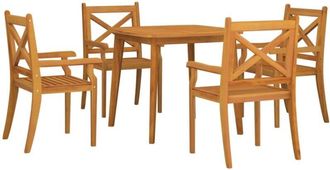 vidaXL 5 Piece Garden Dining Set Solid Wood Acacia vidaXL