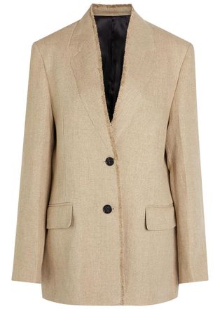 Toteme Frayed Linen Jacket - Beige - 32 (UK4 / Xxs)